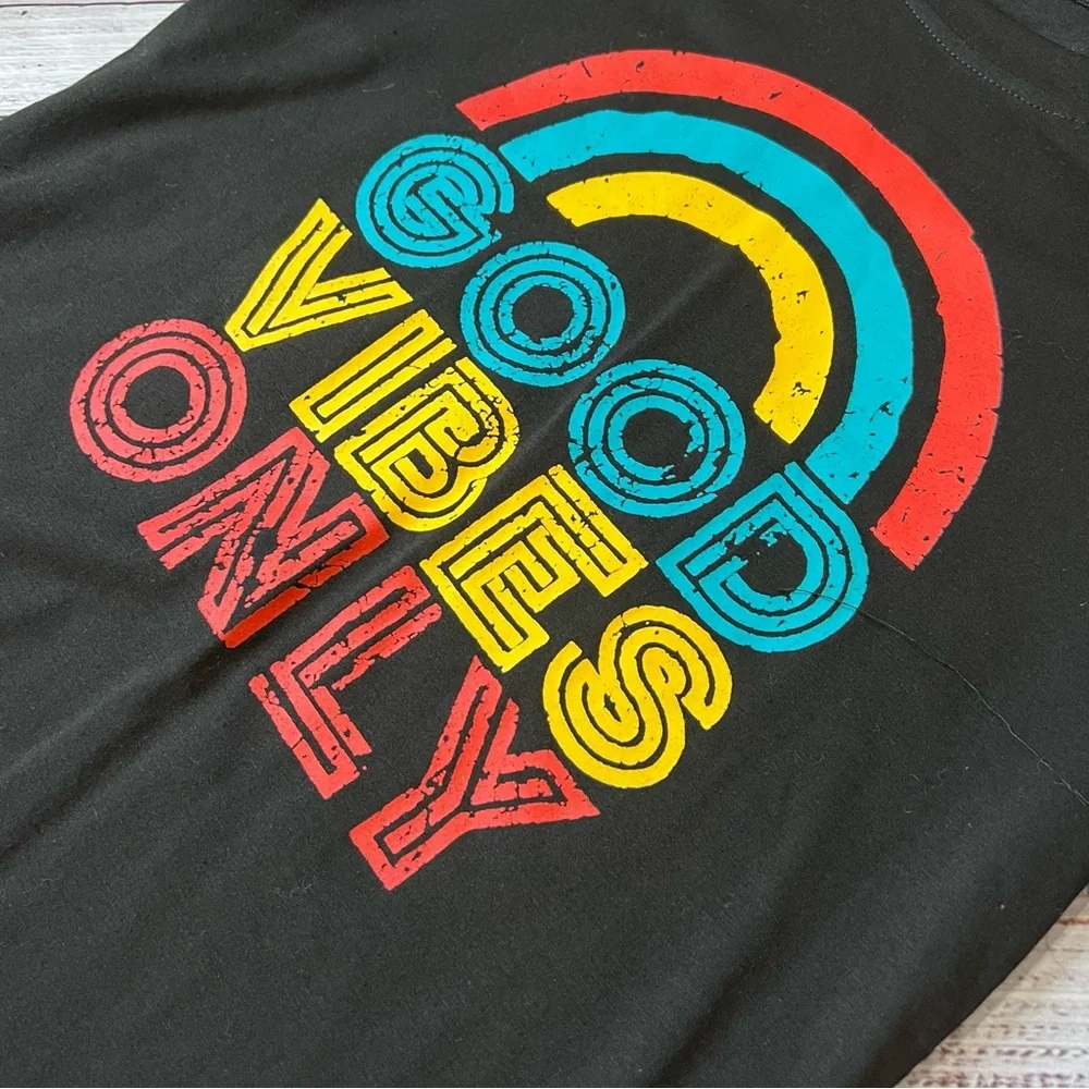 Black Good Vibes TShirt - Picture 2 of 5